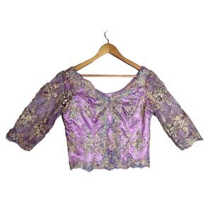Bridal Blouse Handmade Womens Small/med Costume Fairycore Embroidered Shirt Top